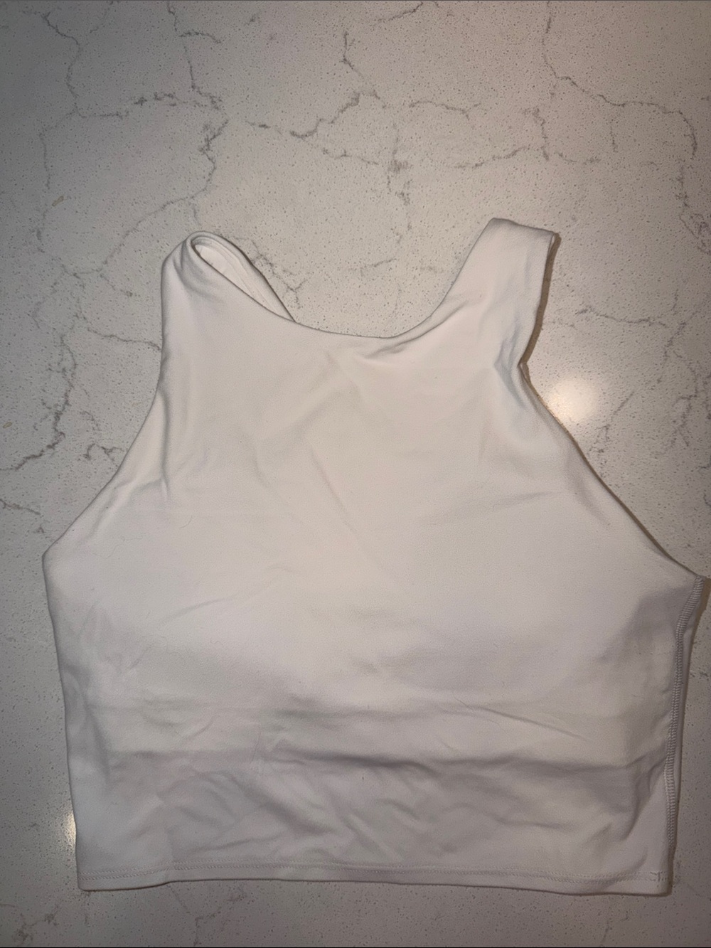 Athleta White High-Neck Sports Bra
